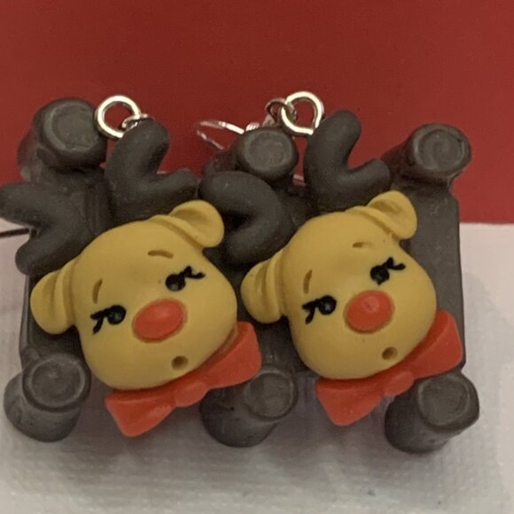 Reindeer Earring, Christmas Earring, Rudolph Earring, Gift Idea, Holiday Earring - Picture 5 of 10